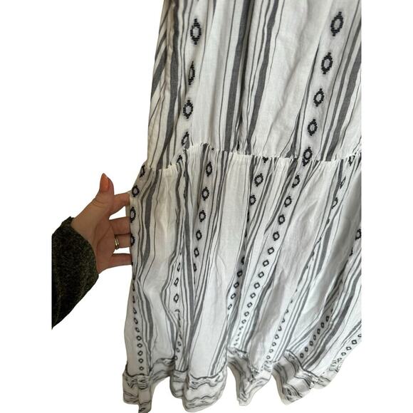 Roller Rabbit Odelle Dress Sleeveless Geometric Stripe Cotton Gray White Size XL - Picture 8 of 12